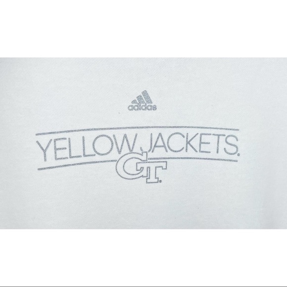 NWT Georgia Tech Yellow Jackets Gray White Wide Neck Large Adidas Sweatshirt - Picture 3 of 5